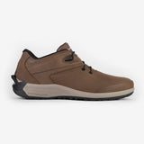 Powerlace Urban Leather auto-lacing leather shoe in Coffee/Grey, side view
