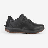 Chaussure autolaçante large Powerlace Urbain Cuir en Noir, vue de côté